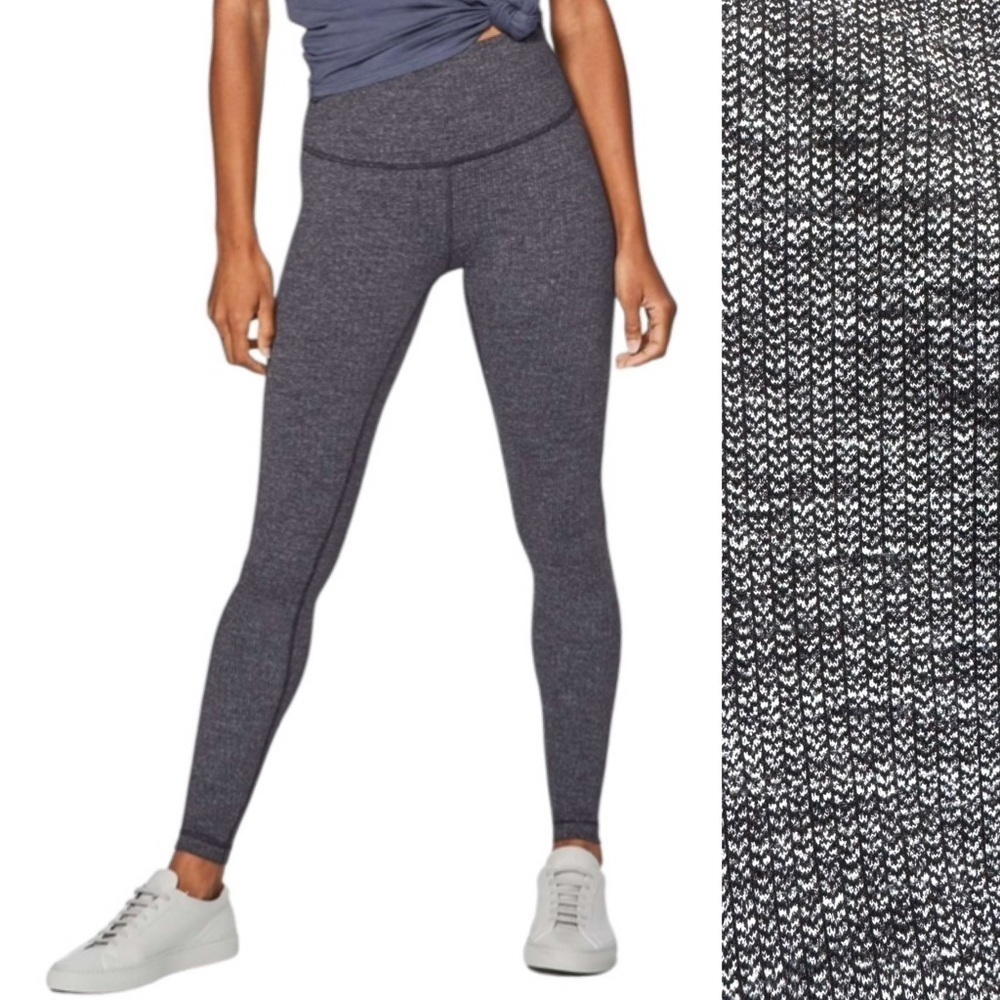 Lululemon Wunder Under Hi-Rise Tight 28” Luon Variegated Knit Heathered Black 4